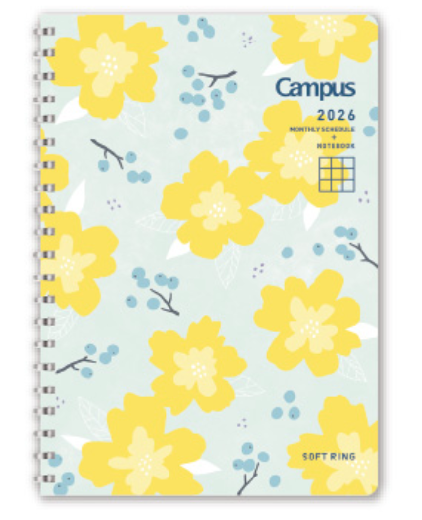 Kokuyo Campus Soft Ring Diary 2026 - B6 - Interior Red