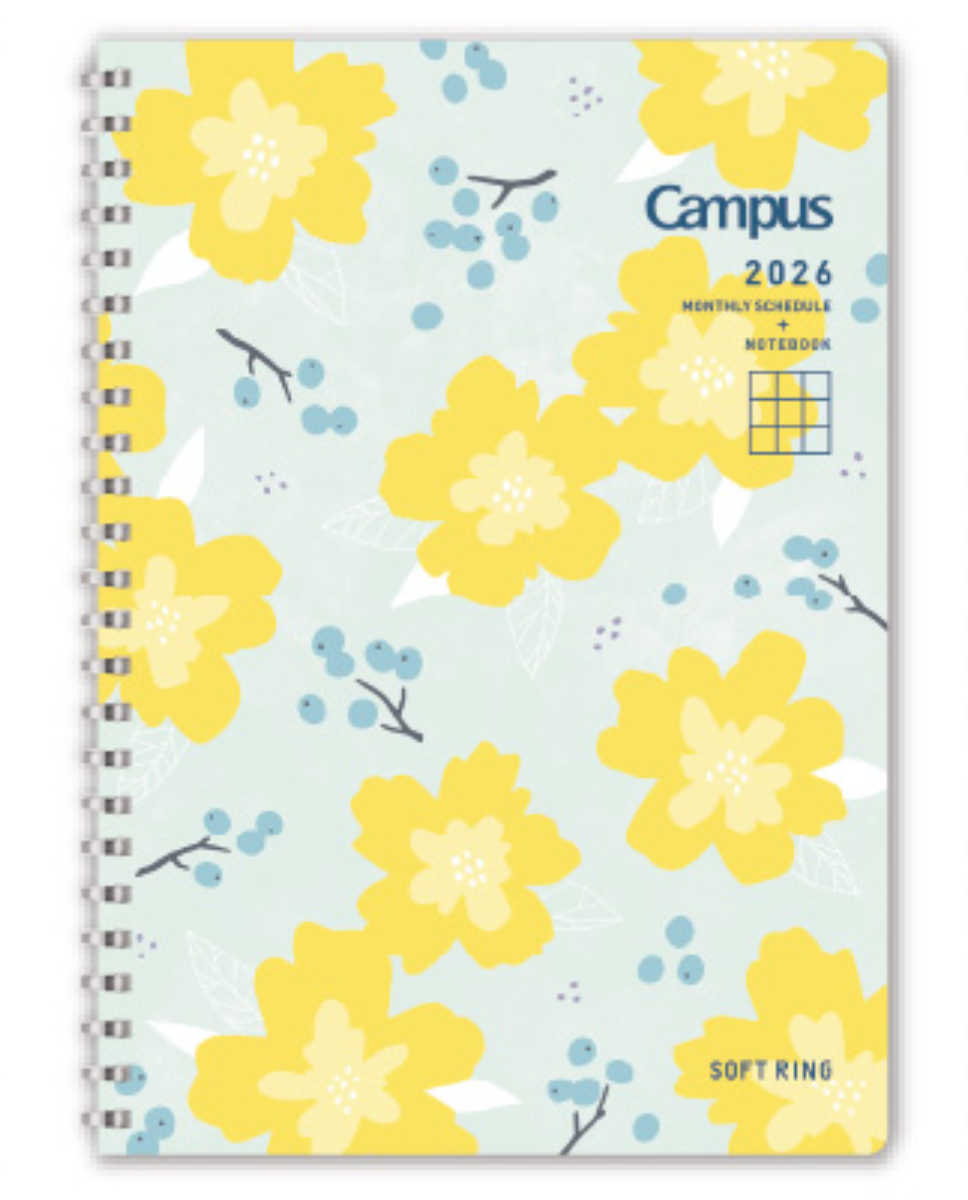 Kokuyo Campus Soft Ring Diary 2026 - A5 - Flower