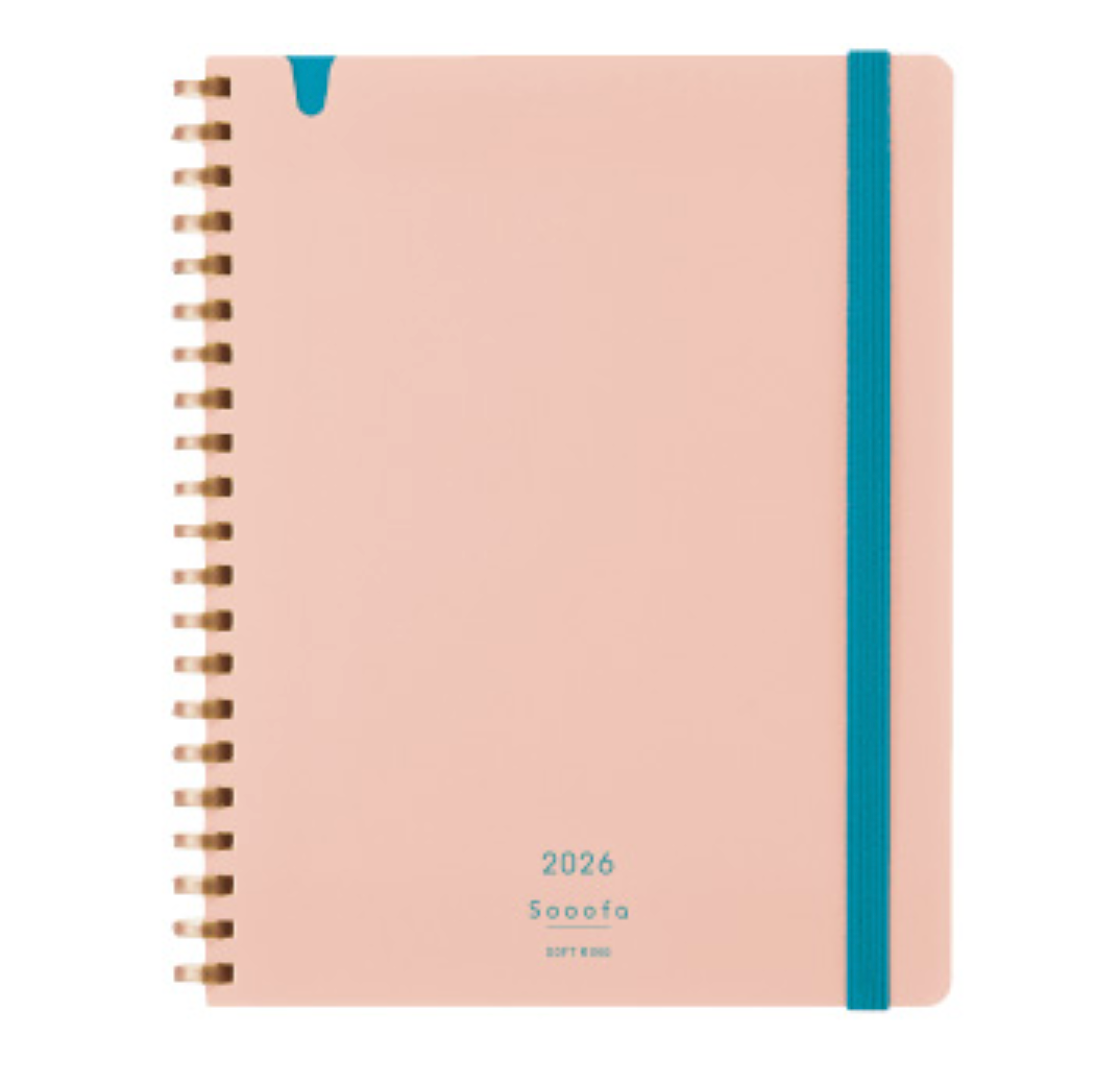 Kokuyo Sooofa Soft Ring Diary 2026 - B6 - Light Pink