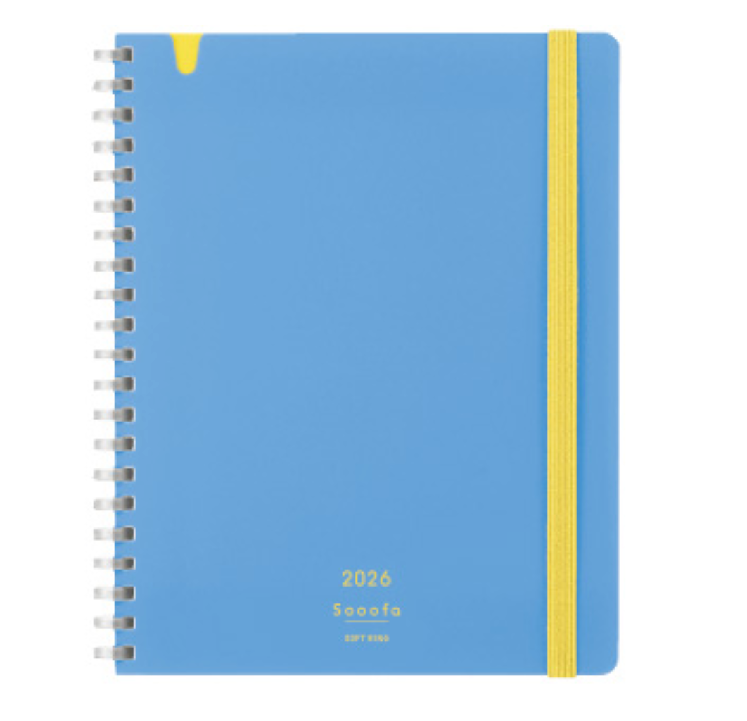 Kokuyo Sooofa Soft Ring Diary 2026 - B6 - Light Blue