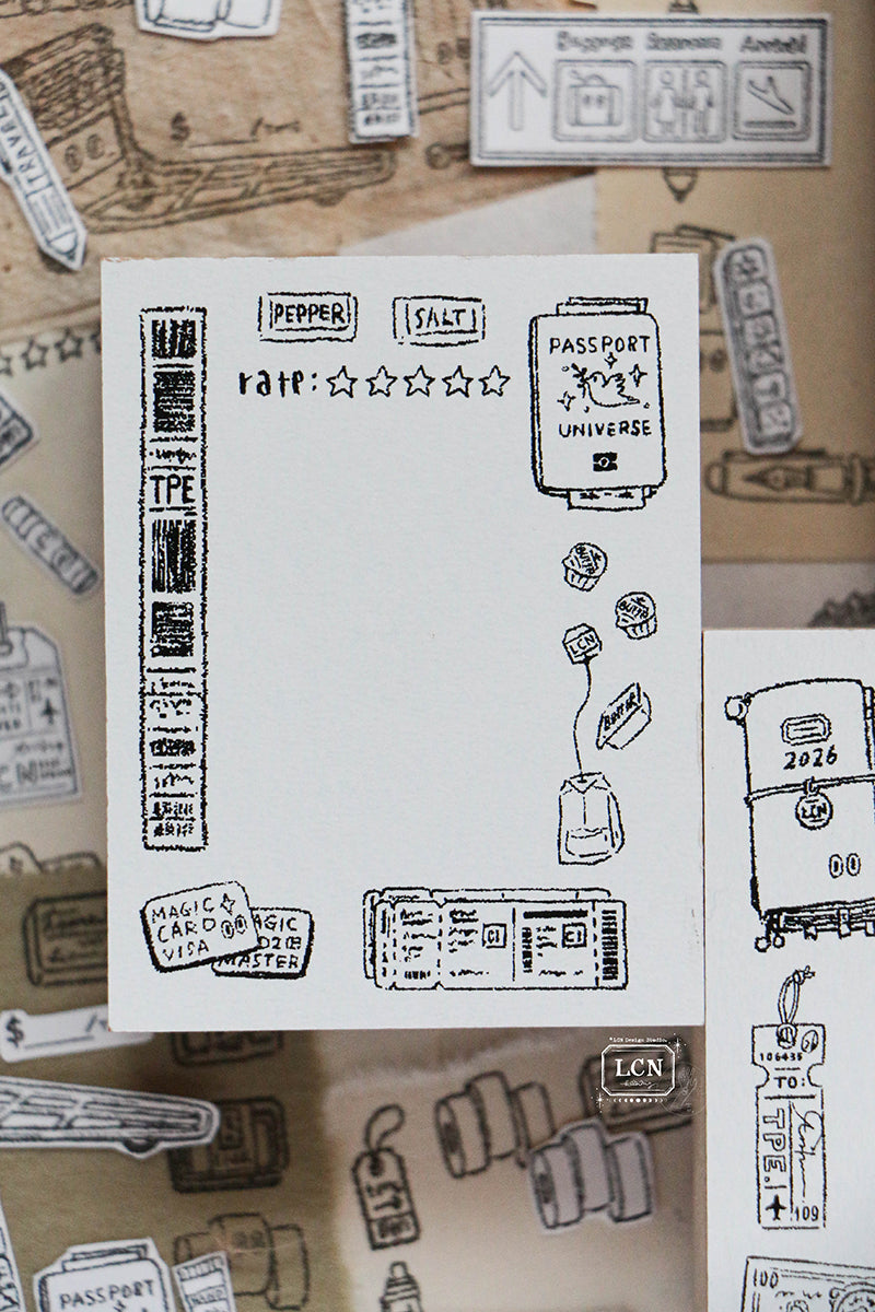 LCN Wooden Rubber Stamp - Travel
