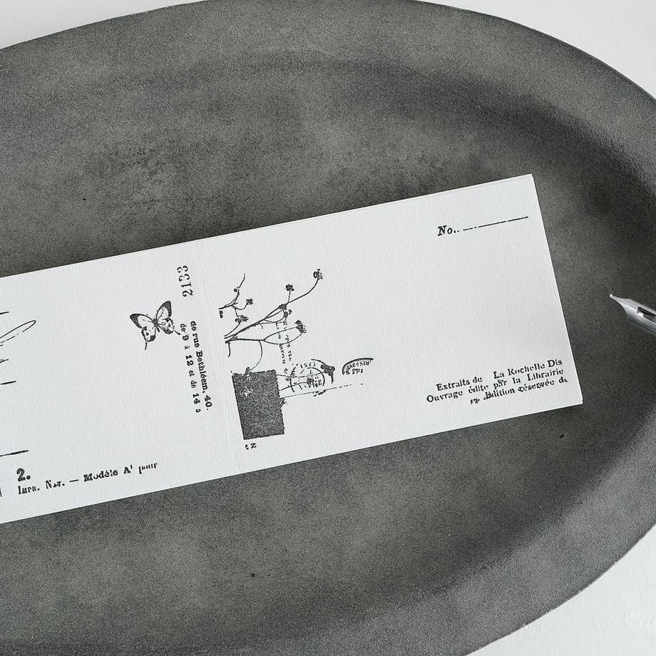 Yohaku Letterpress Memo Pad - Nostalgy - Black