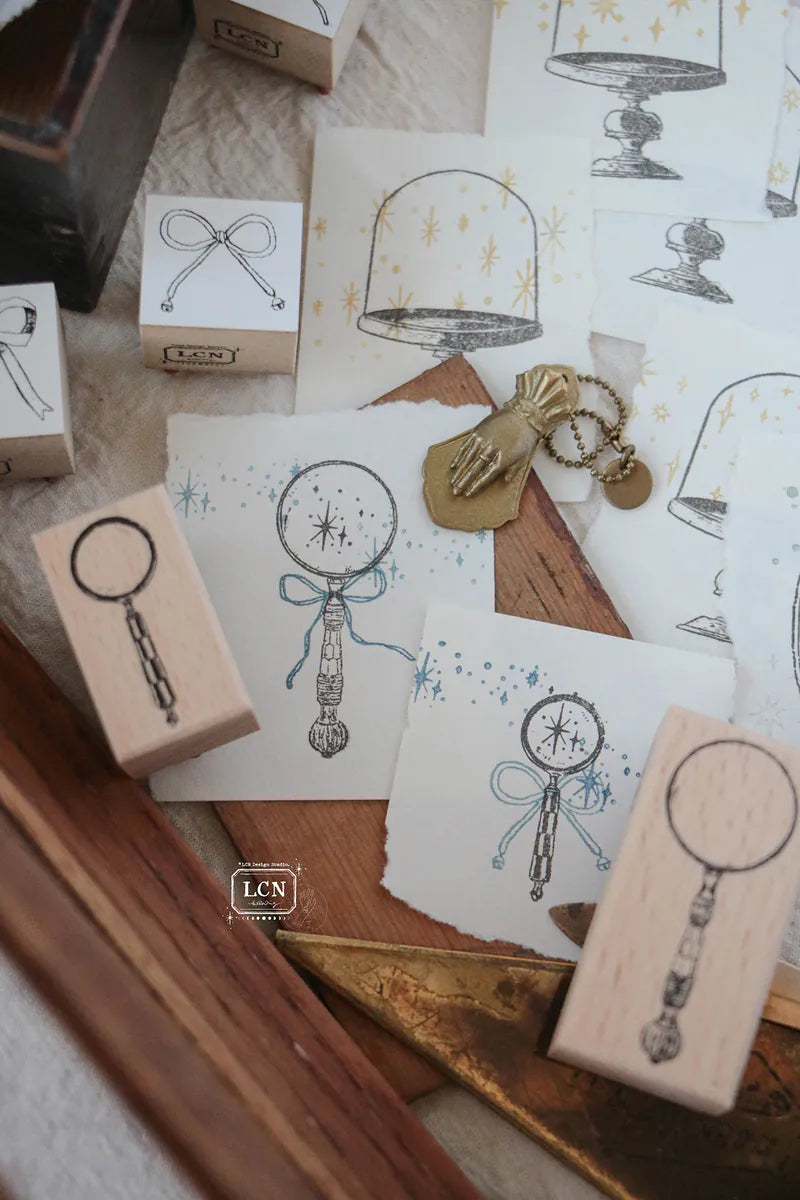 LCN Wooden Rubber Stamp - Magnifying Glass