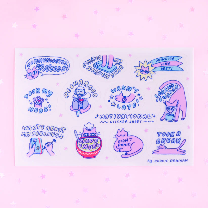 Radhia Rahman Motivational Sticker Sheet