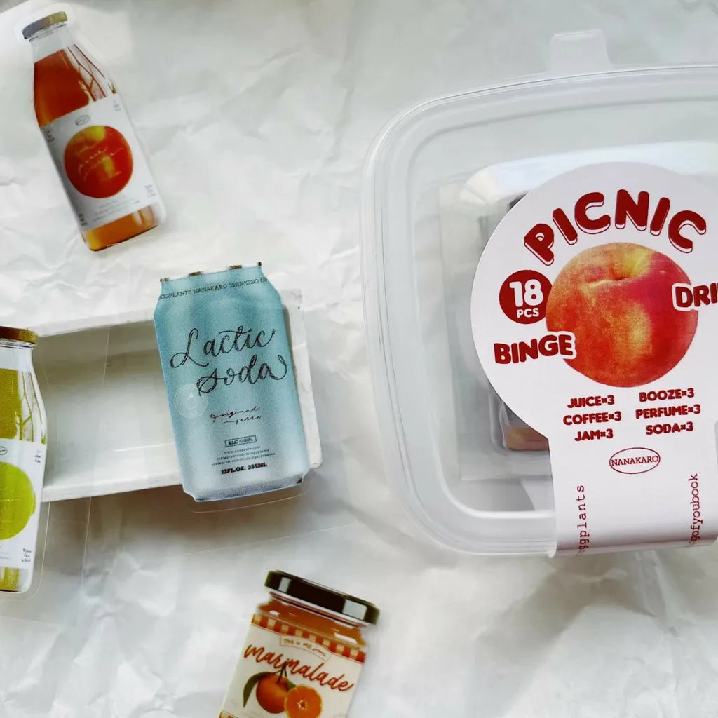 Mr. Eggplants Picnic Drinks Sticker Set