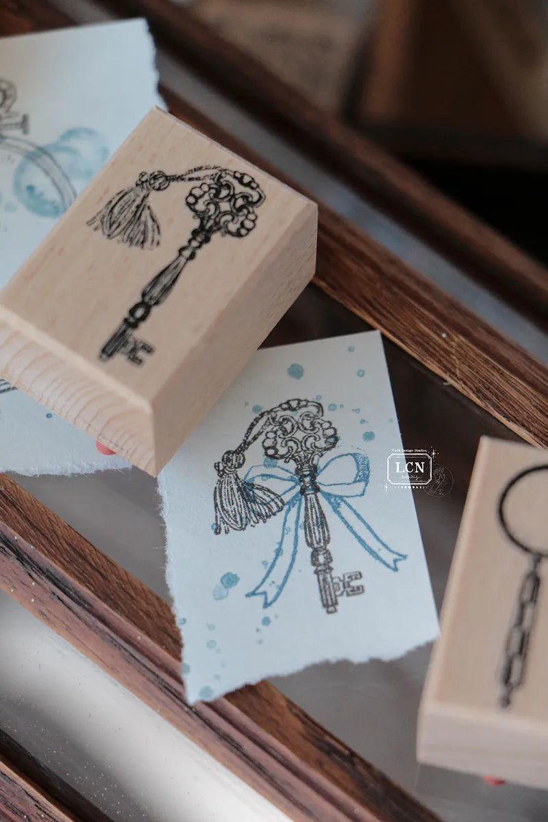 LCN Wooden Rubber Stamp - Skeleton Key
