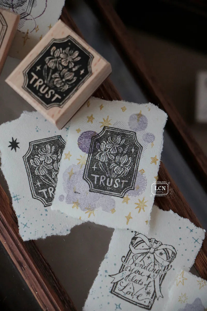 LCN Wooden Rubber Stamp - Virtues