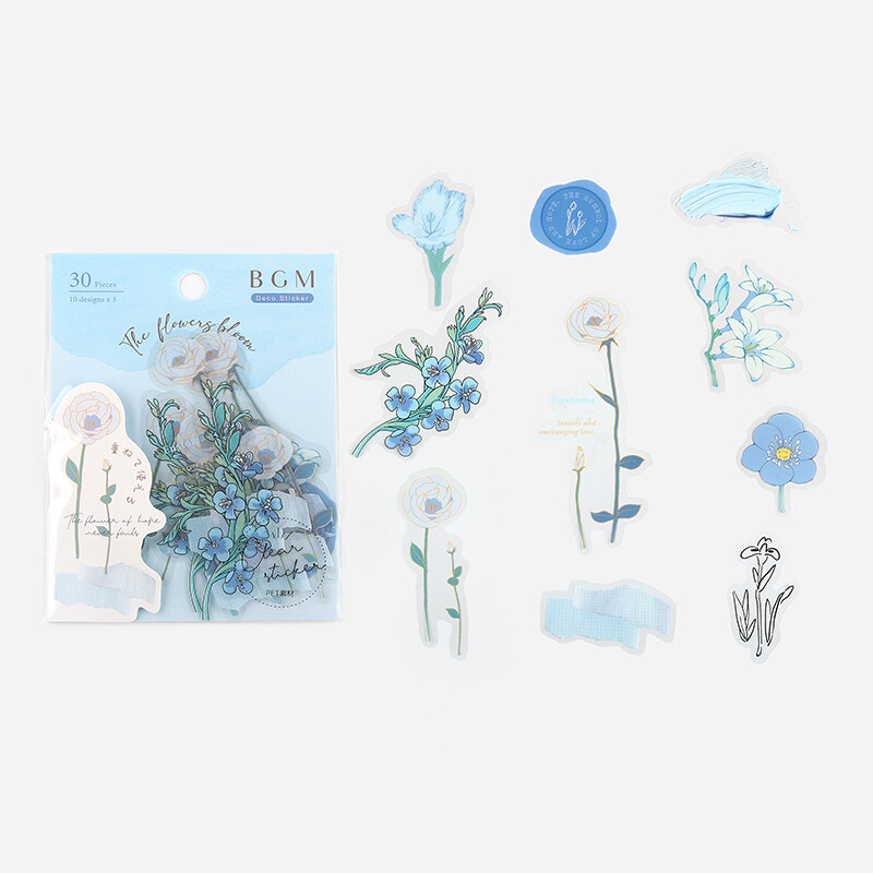 BGM Flake Sticker - Blossom - Blue