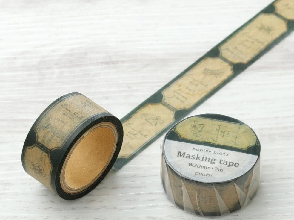 Papier Platz x HUTTE - Oil Label Black Masking Tape