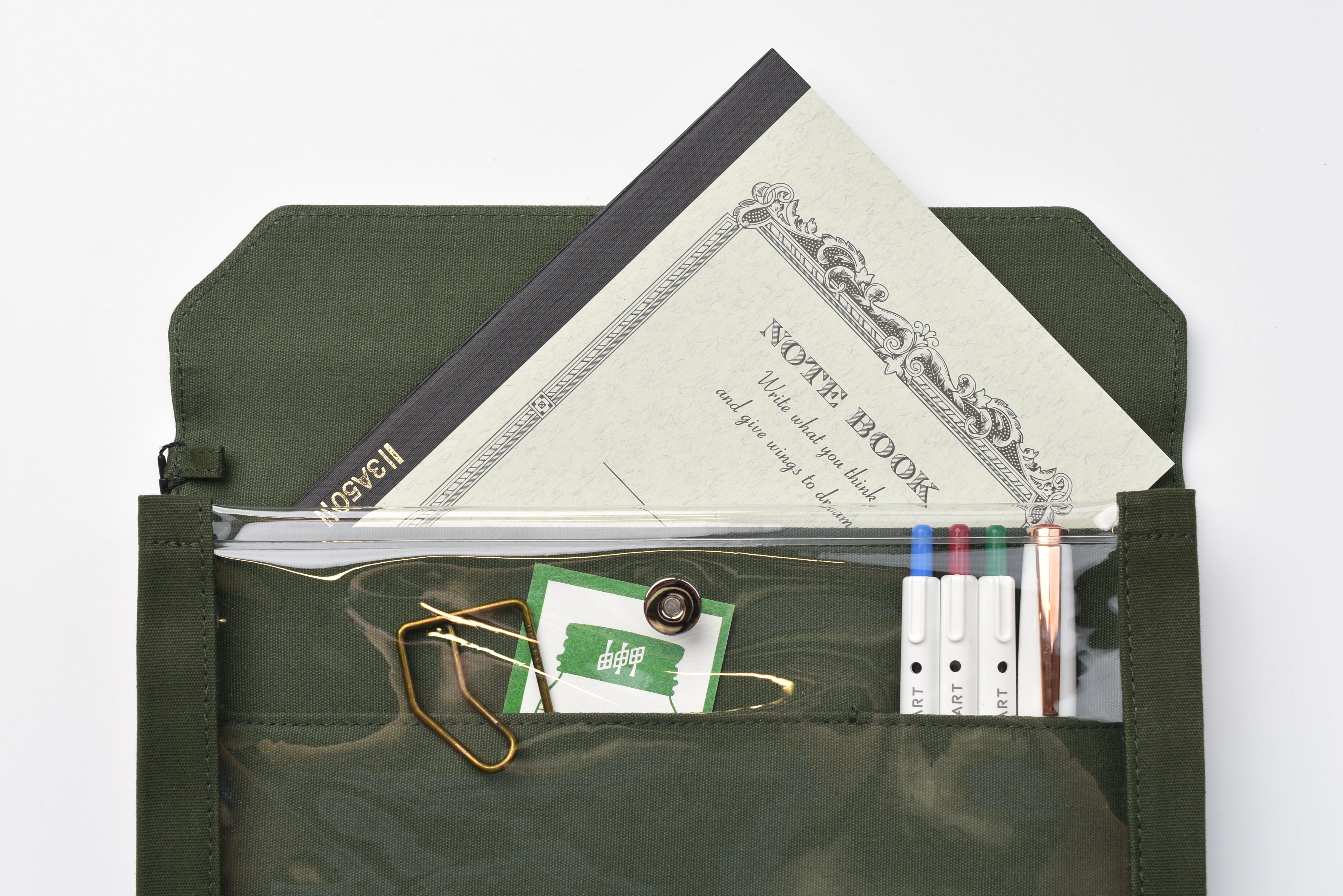 KING JIM Flatty Works Multi-Purpose Canvas Pouch - A5