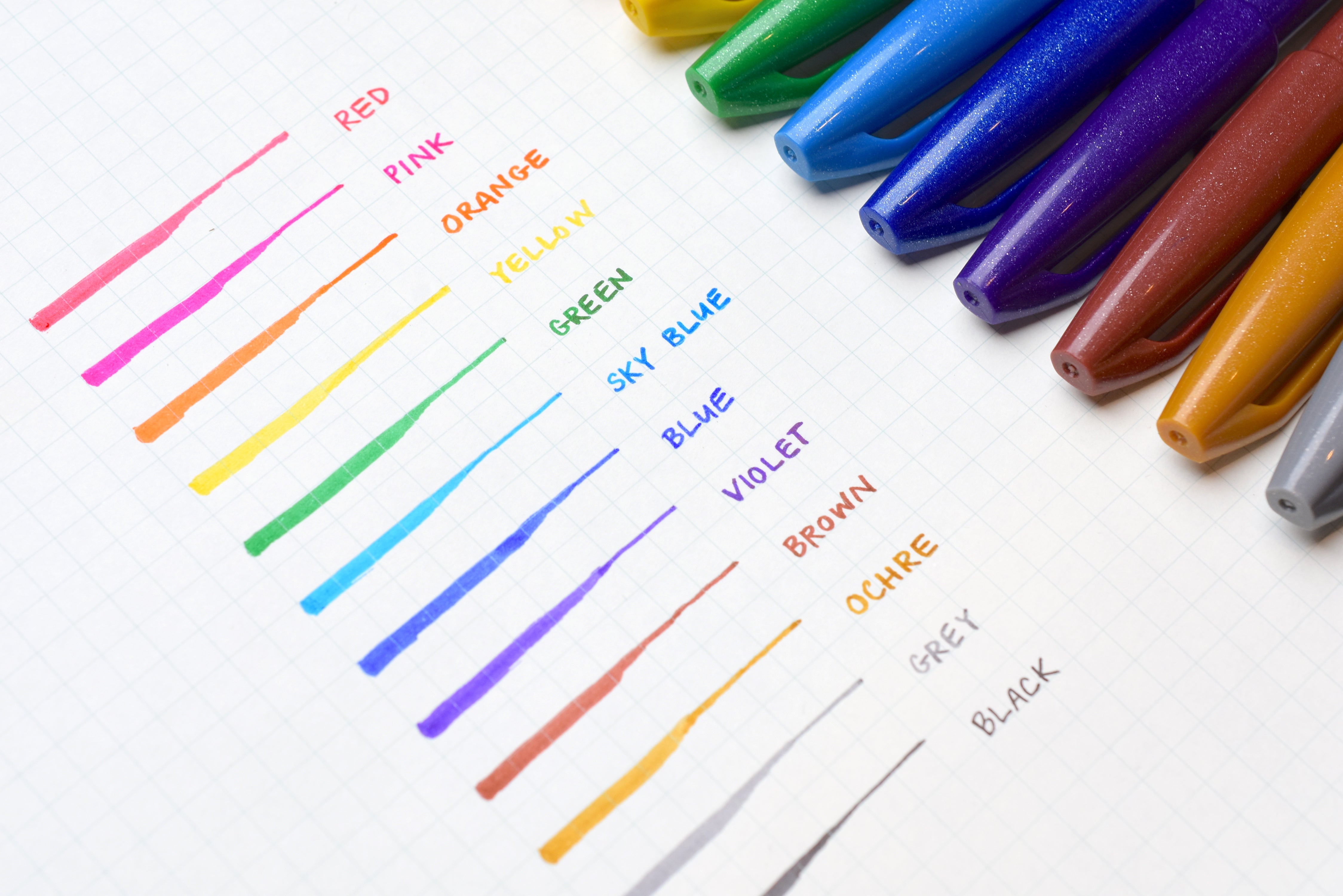 Pentel Touch Brush Sign Pen - Original Colors