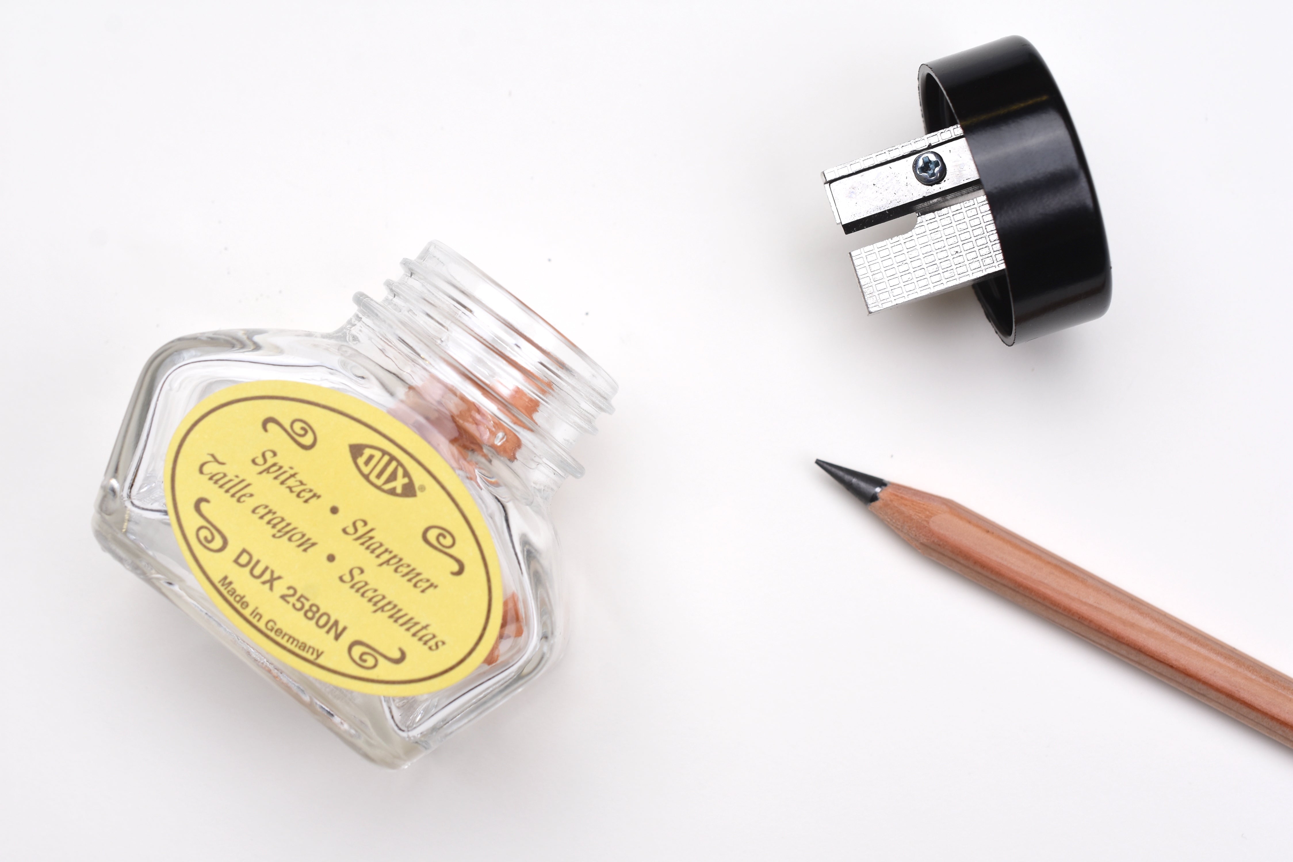Dux Glass Inkwell Style Pencil Sharpener - Metal Insert