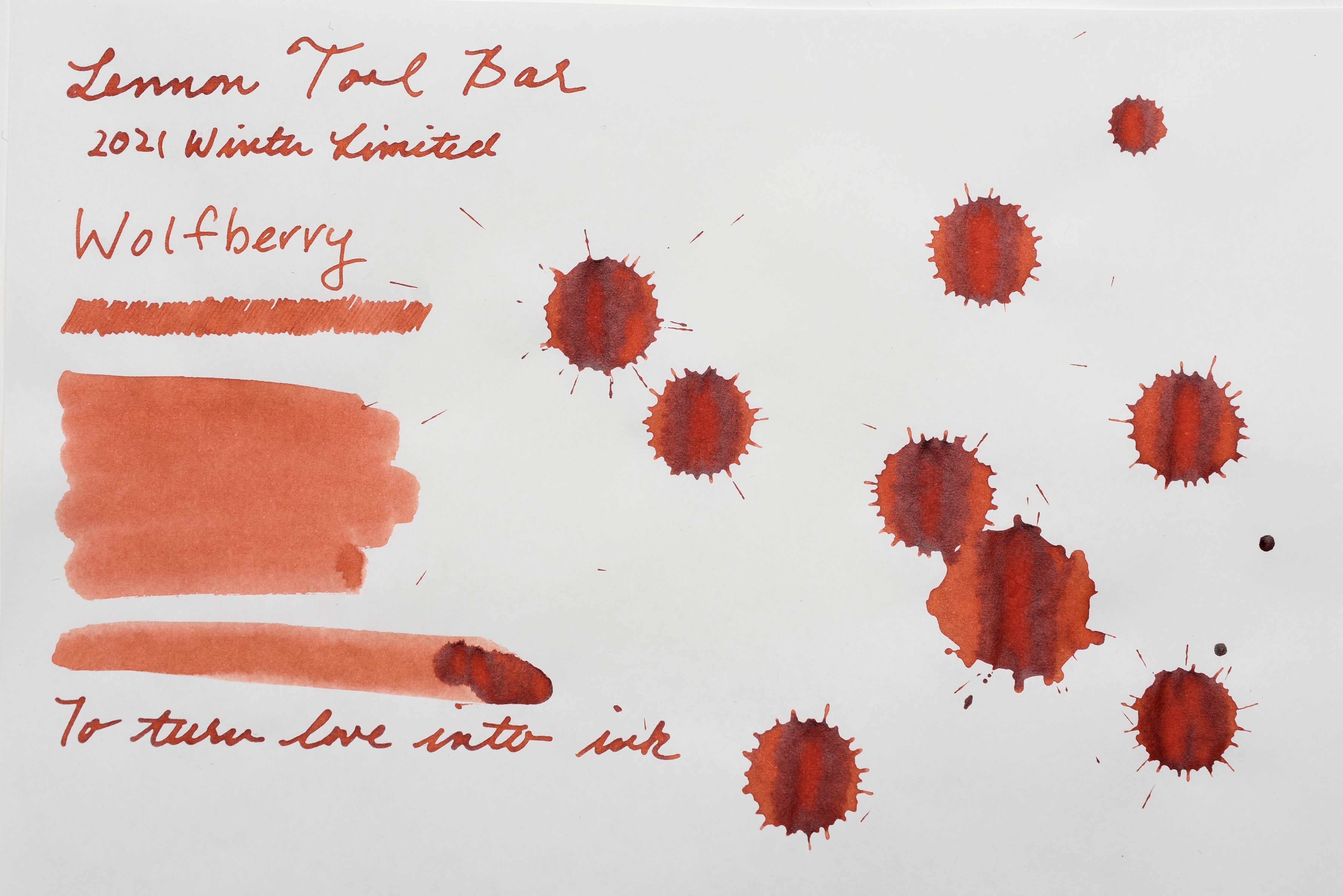 Ink Sample - Lennon Tool Bar - 2021 Winter Limited