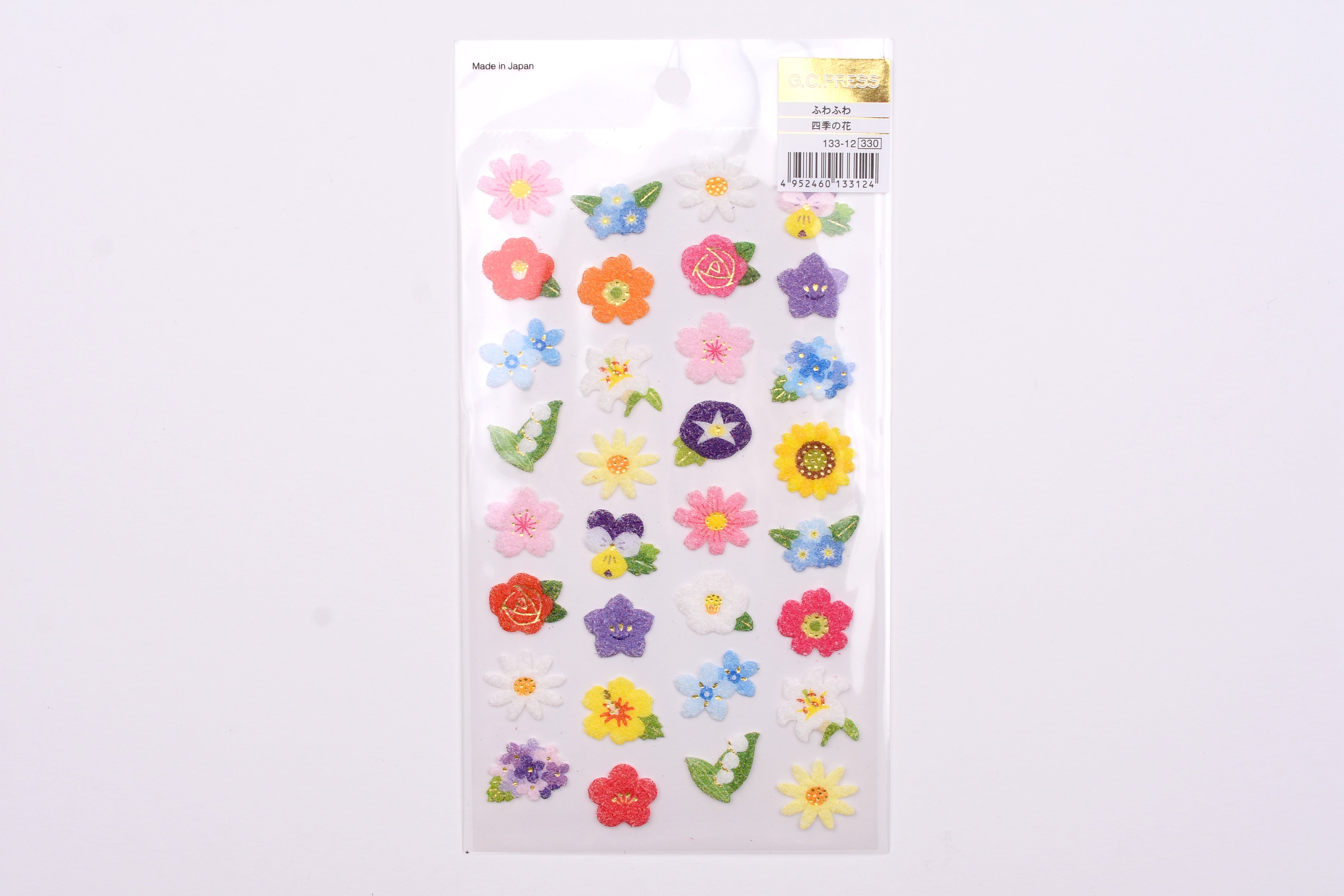 G.C. Press Fuzzy Stickers - Flowers of the Four Seasons