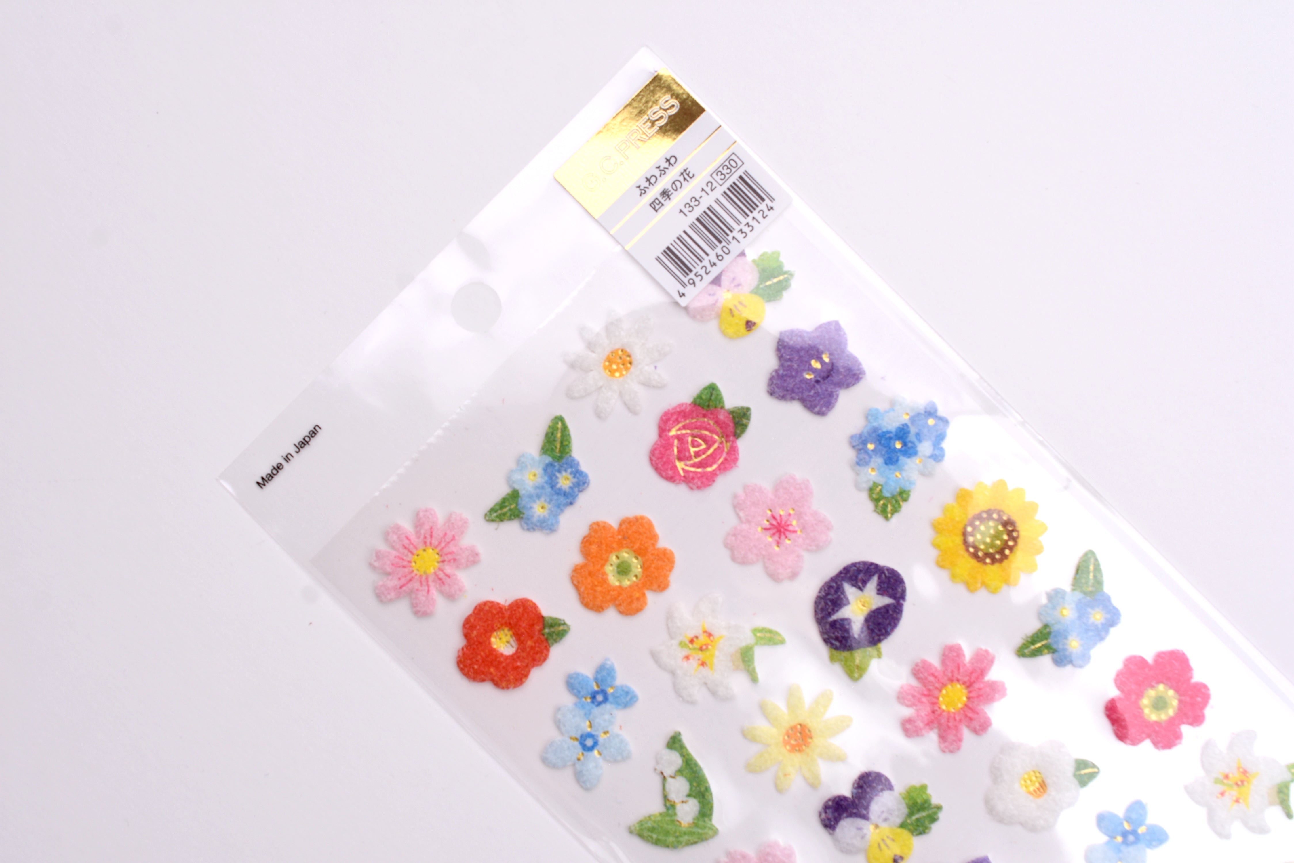 G.C. Press Fuzzy Stickers - Flowers of the Four Seasons