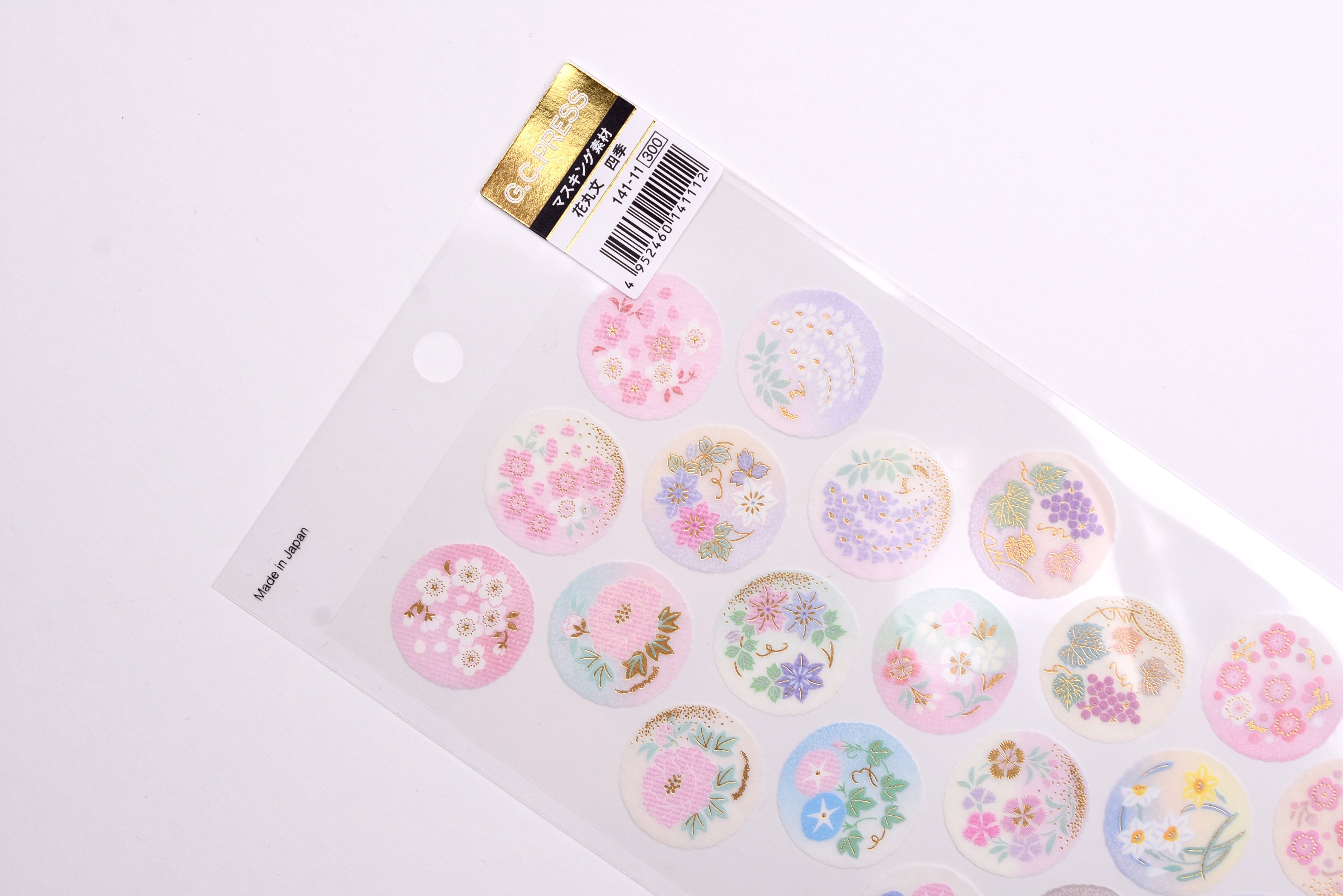 G.C. Press Washi Stickers - Seasonal Flower Circles