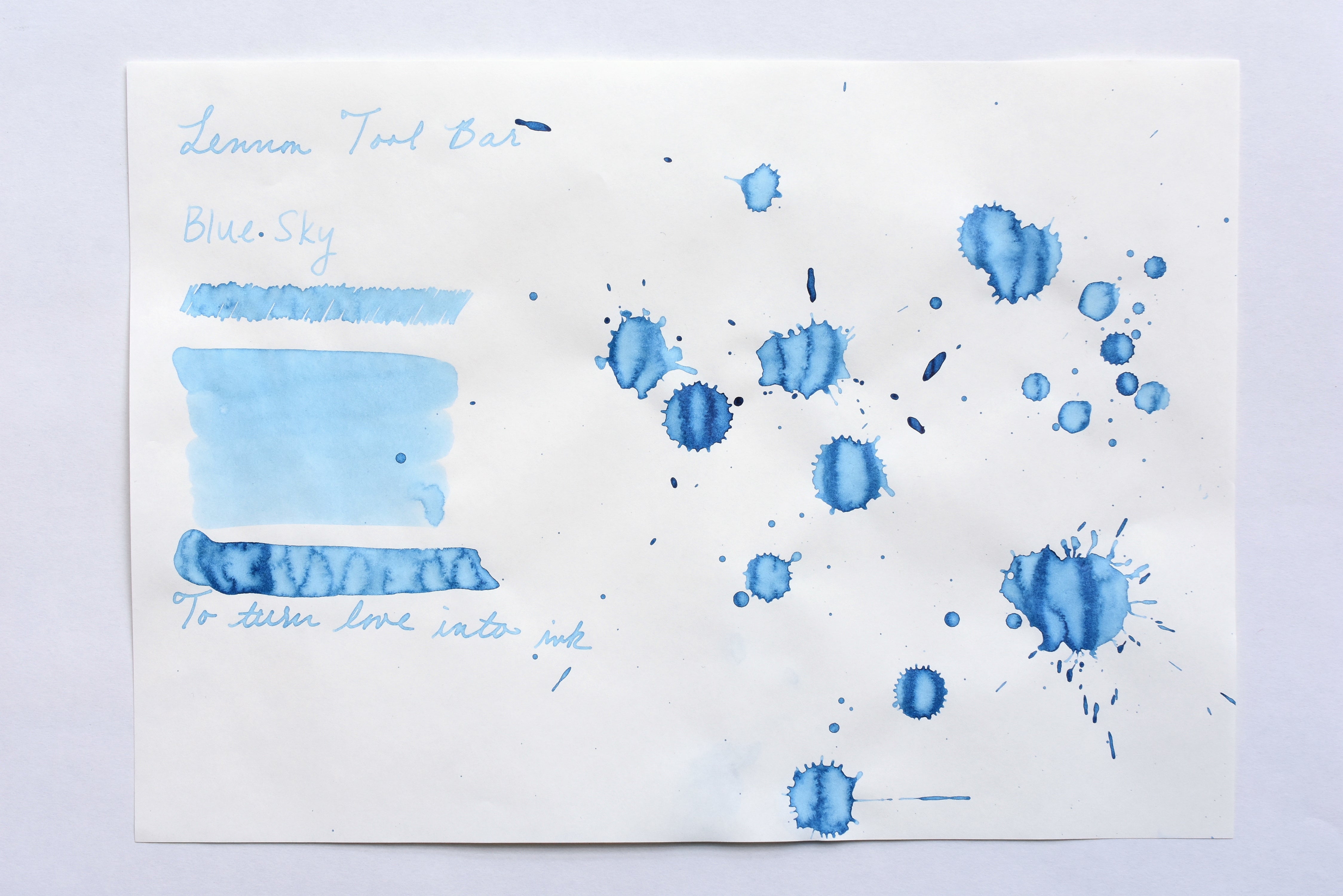 Ink Sample - Lennon Tool Bar - Atmospheric Color Waterproof
