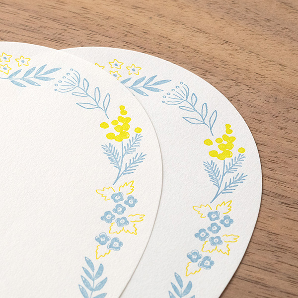 Letterpress Die-Cut Letter Set - Blue Wreath