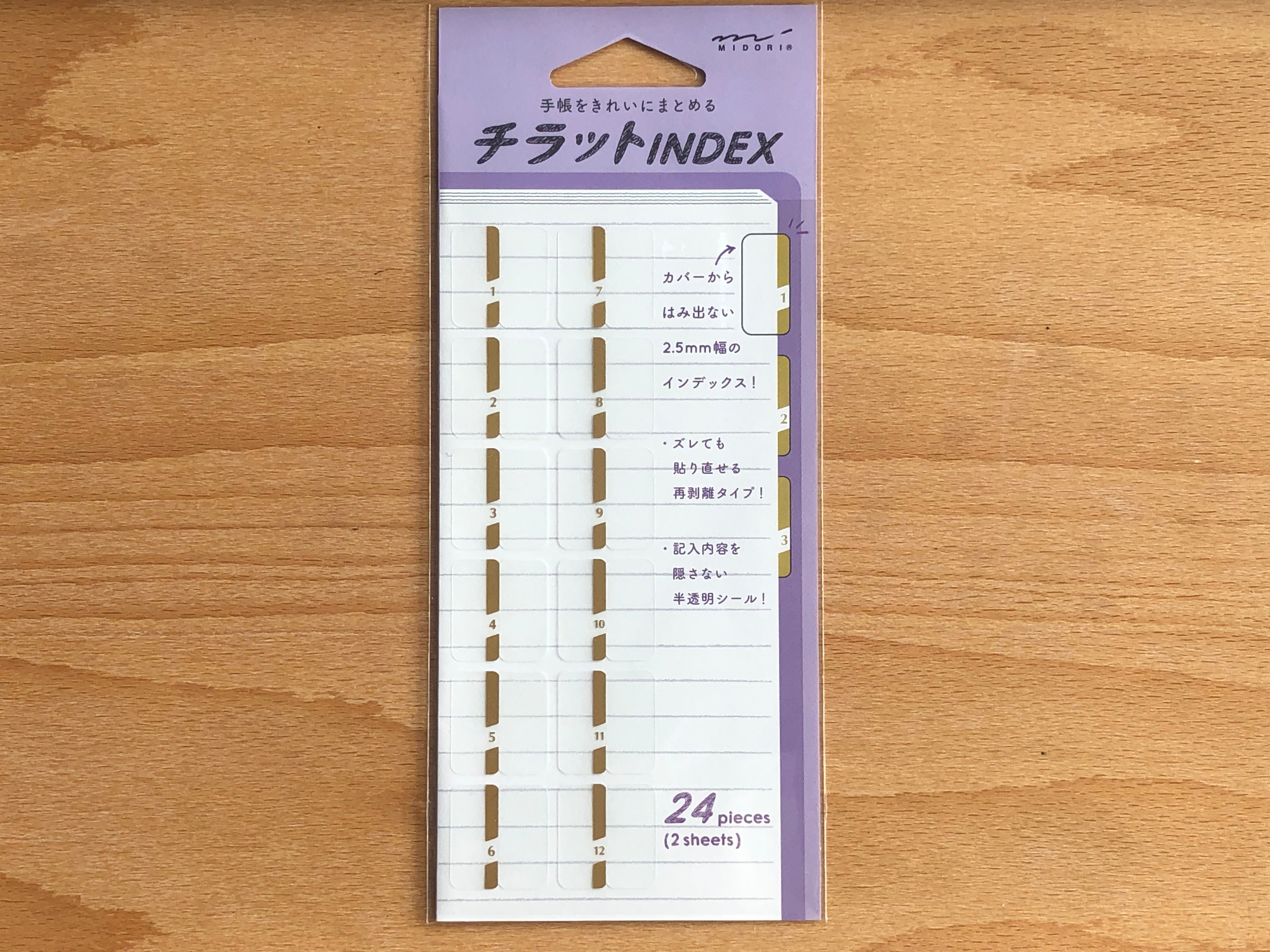 Midori Planner Index Label - Number Gold