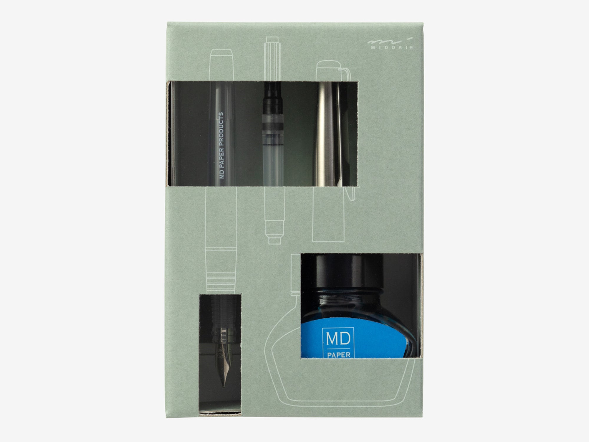 MD Fountain Pen Set with Bottled Ink - Limited Edition - Blue Ink