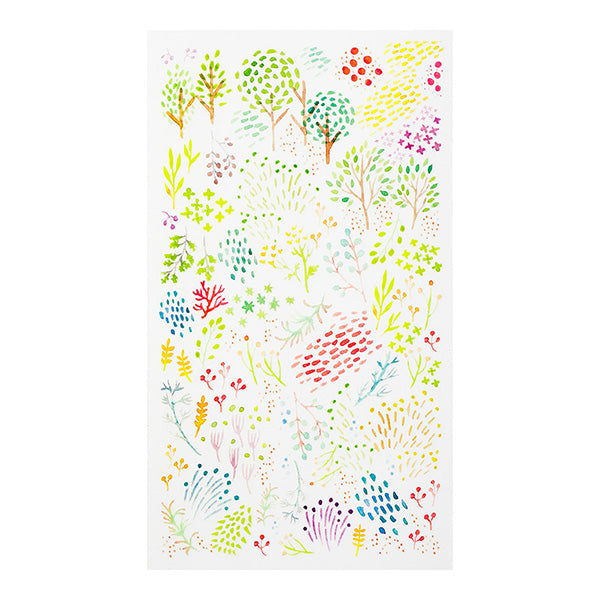 Midori Transfer Stickers for Journaling - Watercolor Trees