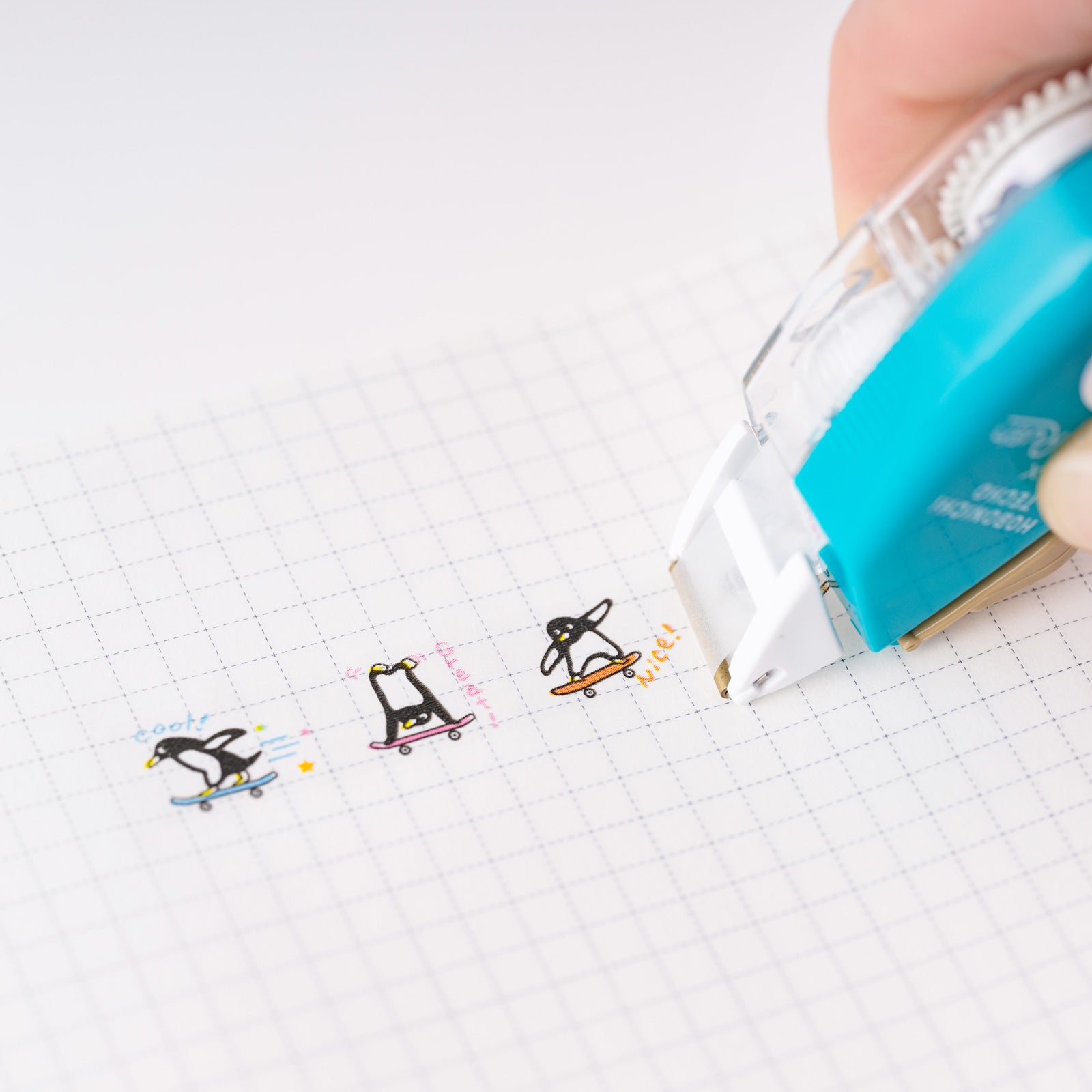 Plus x Hobonichi Deco Rush - Skateboard Penguin