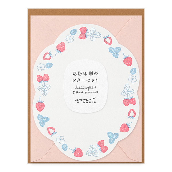Letterpress Die-Cut Letter Set - Strawberry